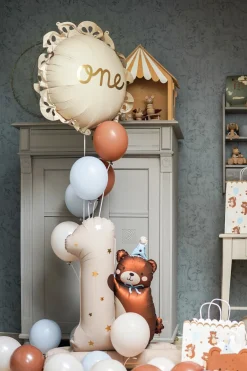 Standing Teddy Bear Number 1 Balloon 32in