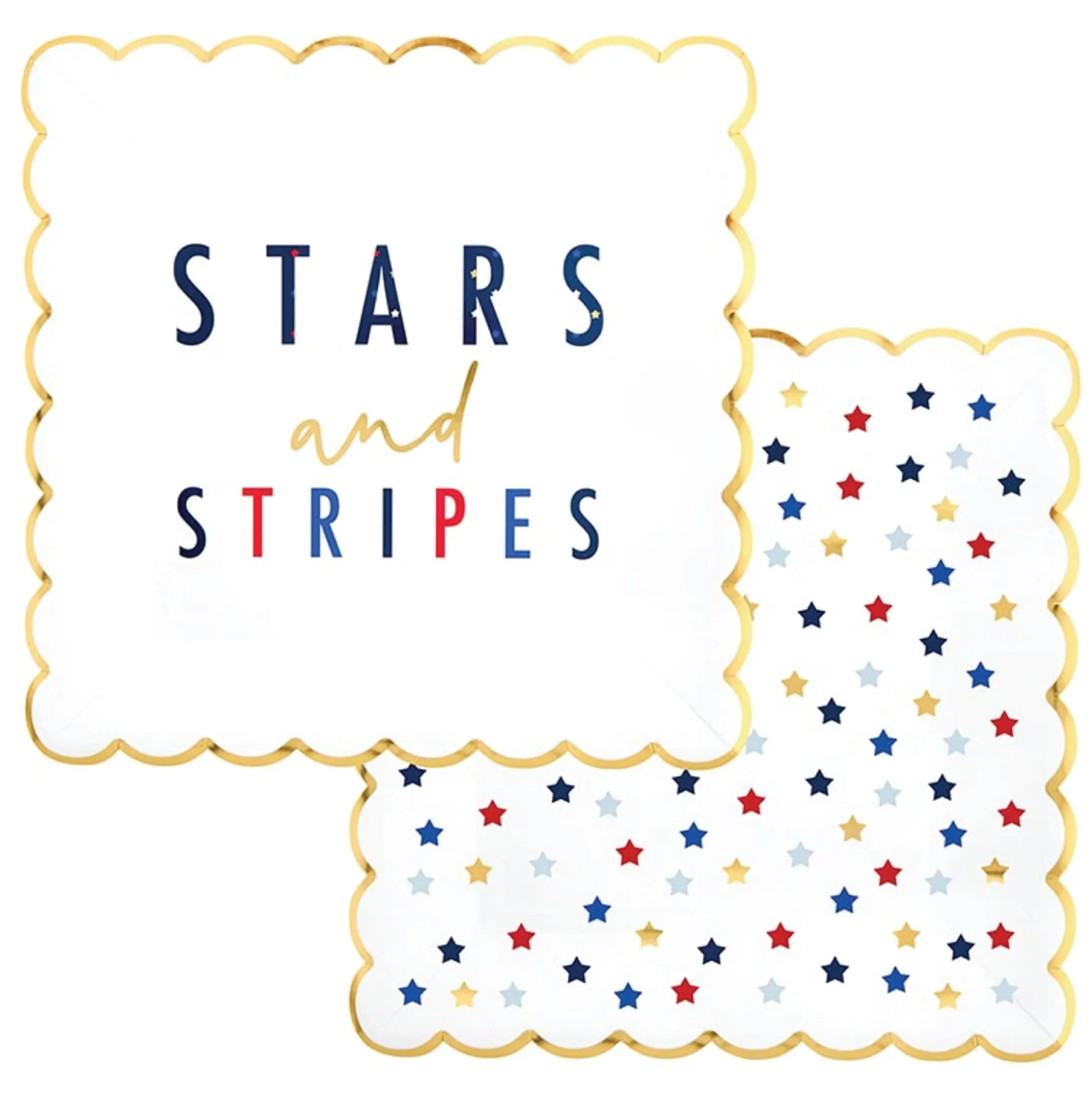 Stars & Stripes Square Lunch Plates 8ct