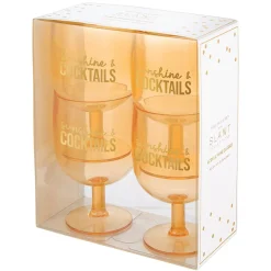 Sunshine & Cocktails Acrylic Wine Glasses 4ct