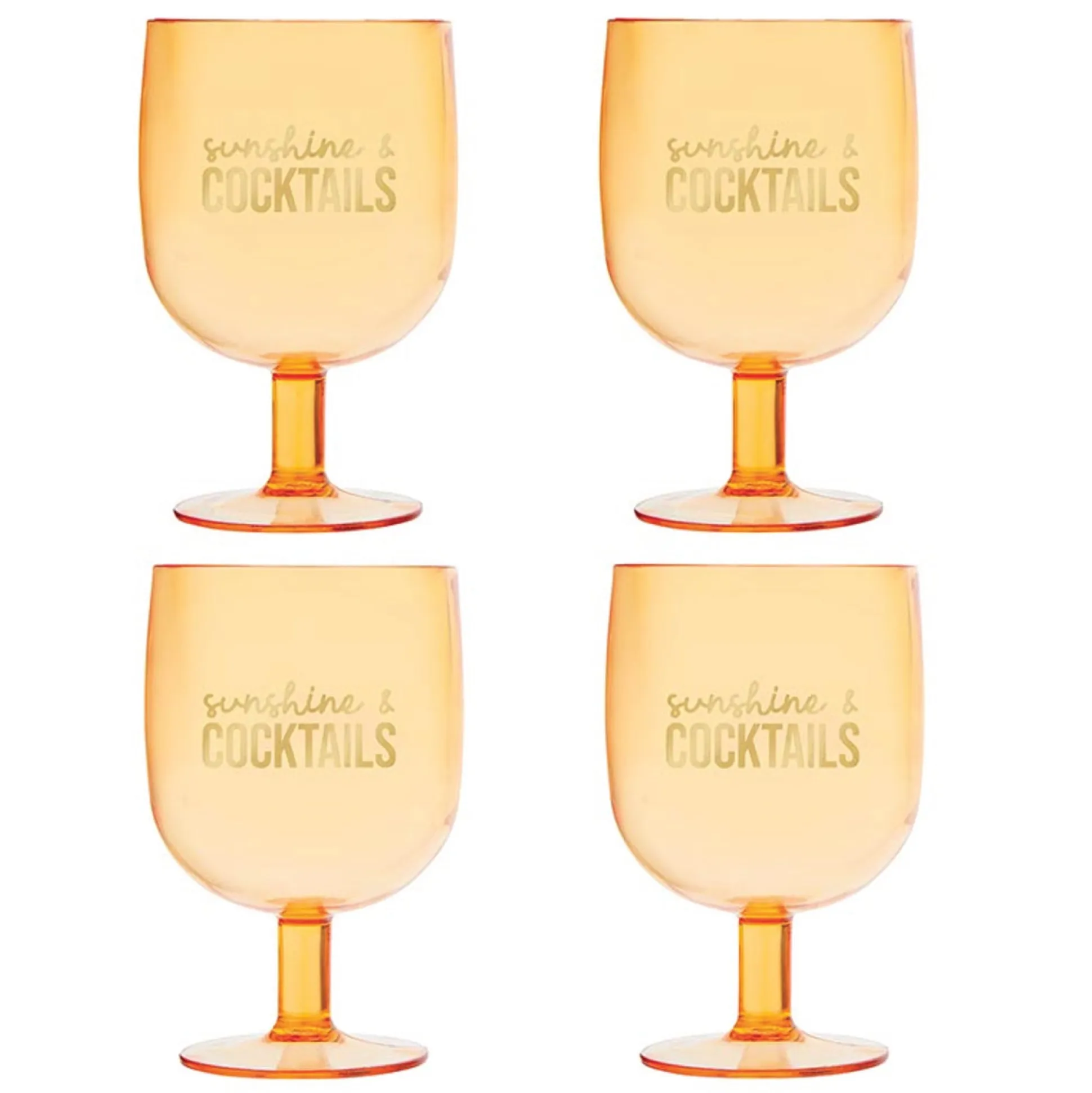 Sunshine & Cocktails Acrylic Wine Glasses 4ct