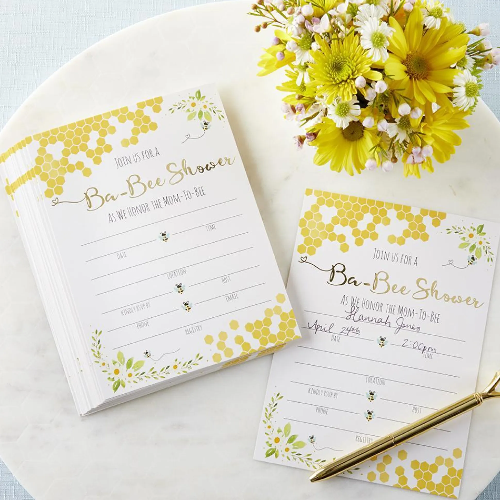 Sweet as Can Bee Invitations & Thank You Card Set 25ct