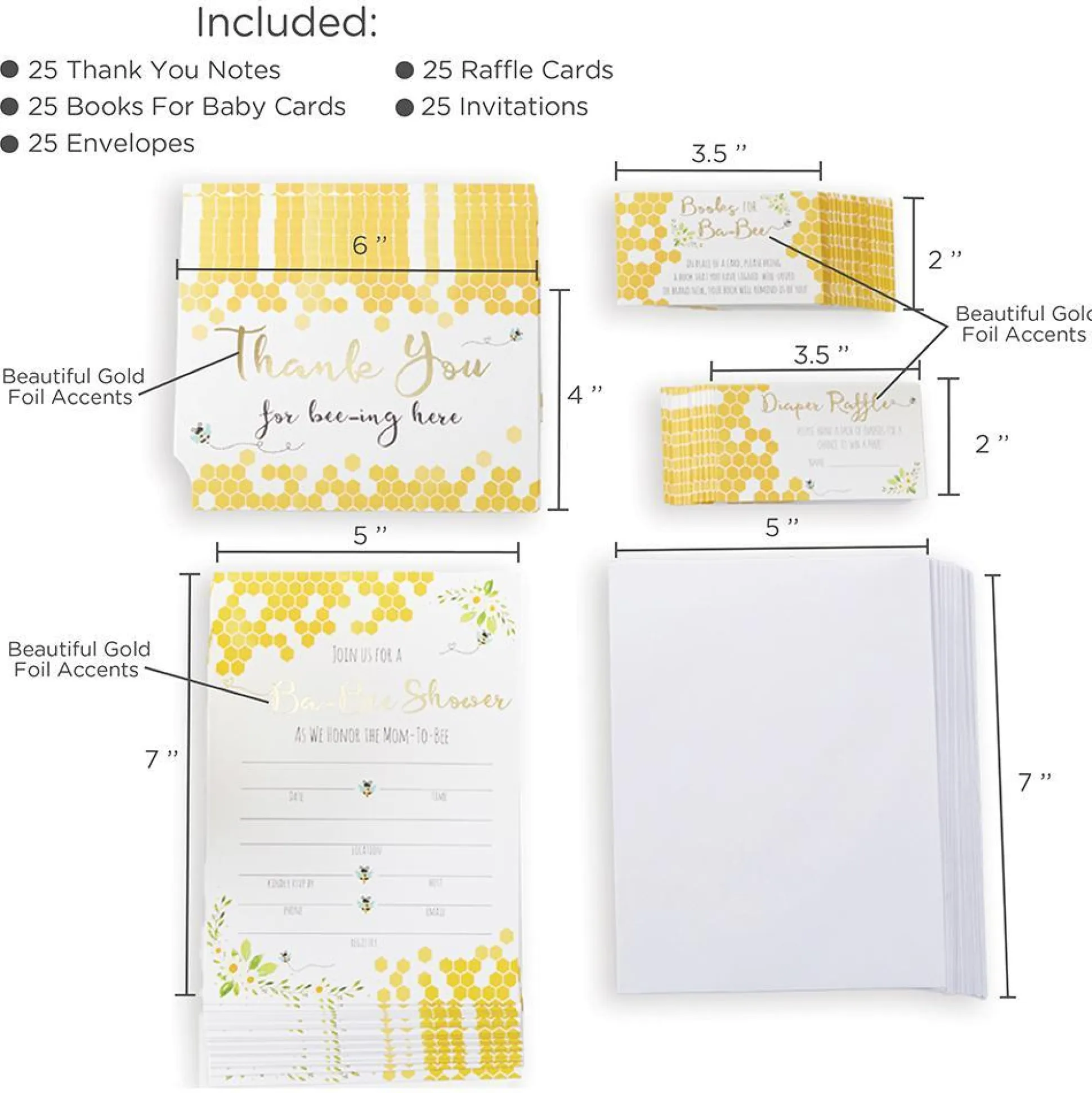 Sweet as Can Bee Invitations & Thank You Card Set 25ct