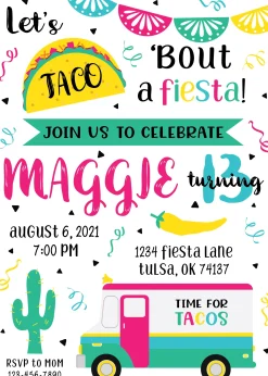 Taco Bout a Fiesta Birthday Invitation