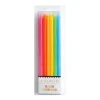 Tall Neon Rainbow Birthday Candles 12ct
