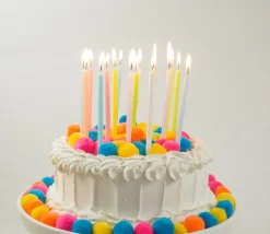 Tall Pastel Rainbow Glitter Birthday Candles
