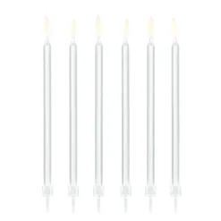 Tall White Birthday Candles 12ct
