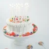 Tall White Glitter Candle Set 16ct
