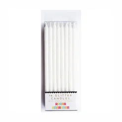 Tall White Glitter Candle Set 16ct