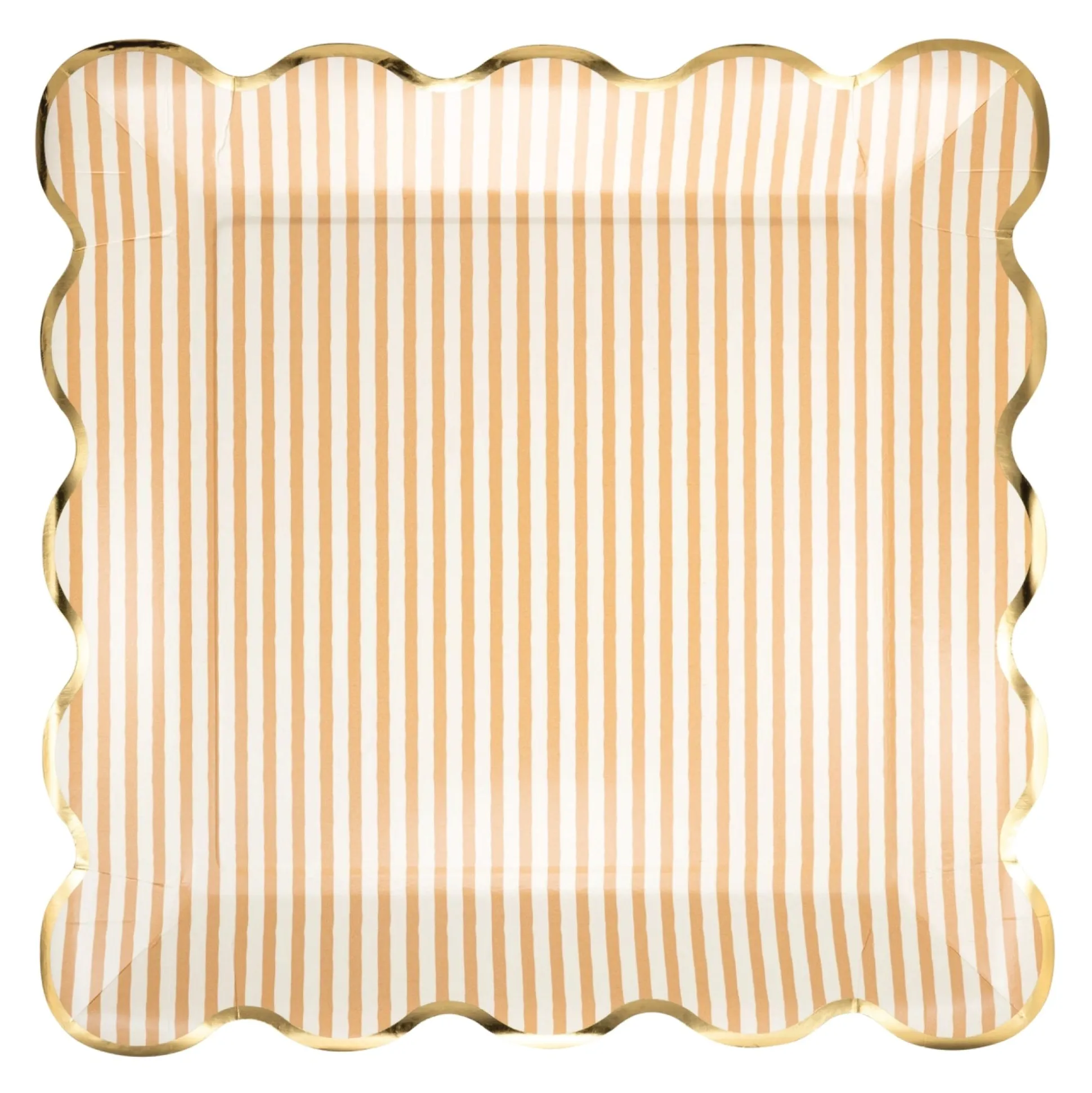 Tan Striped Dinner Plates 8ct
