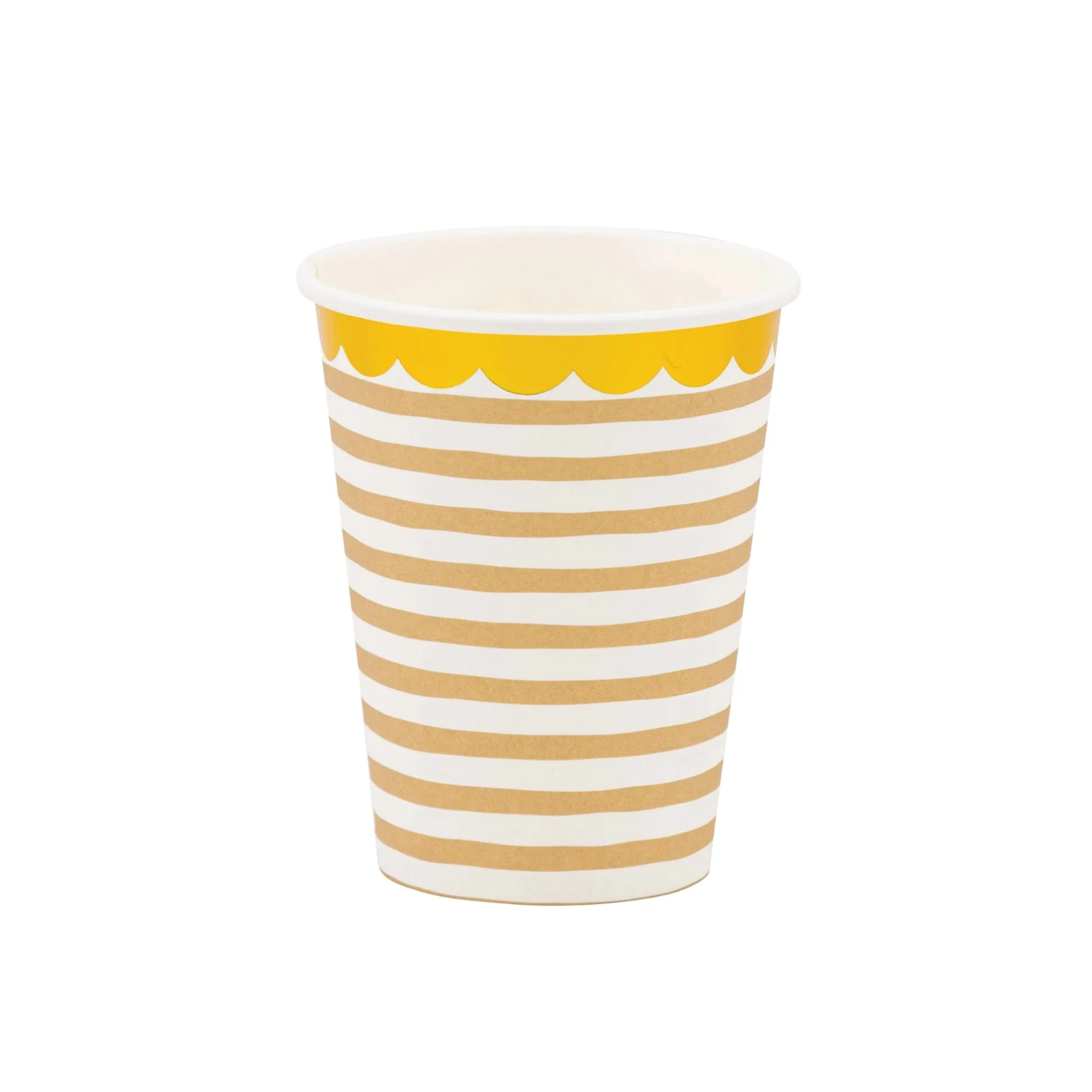 Tan Striped Paper Cups 8ct