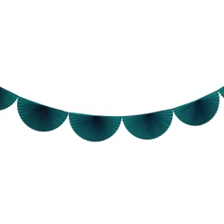 Teal Bunting Fan Garland 10ft
