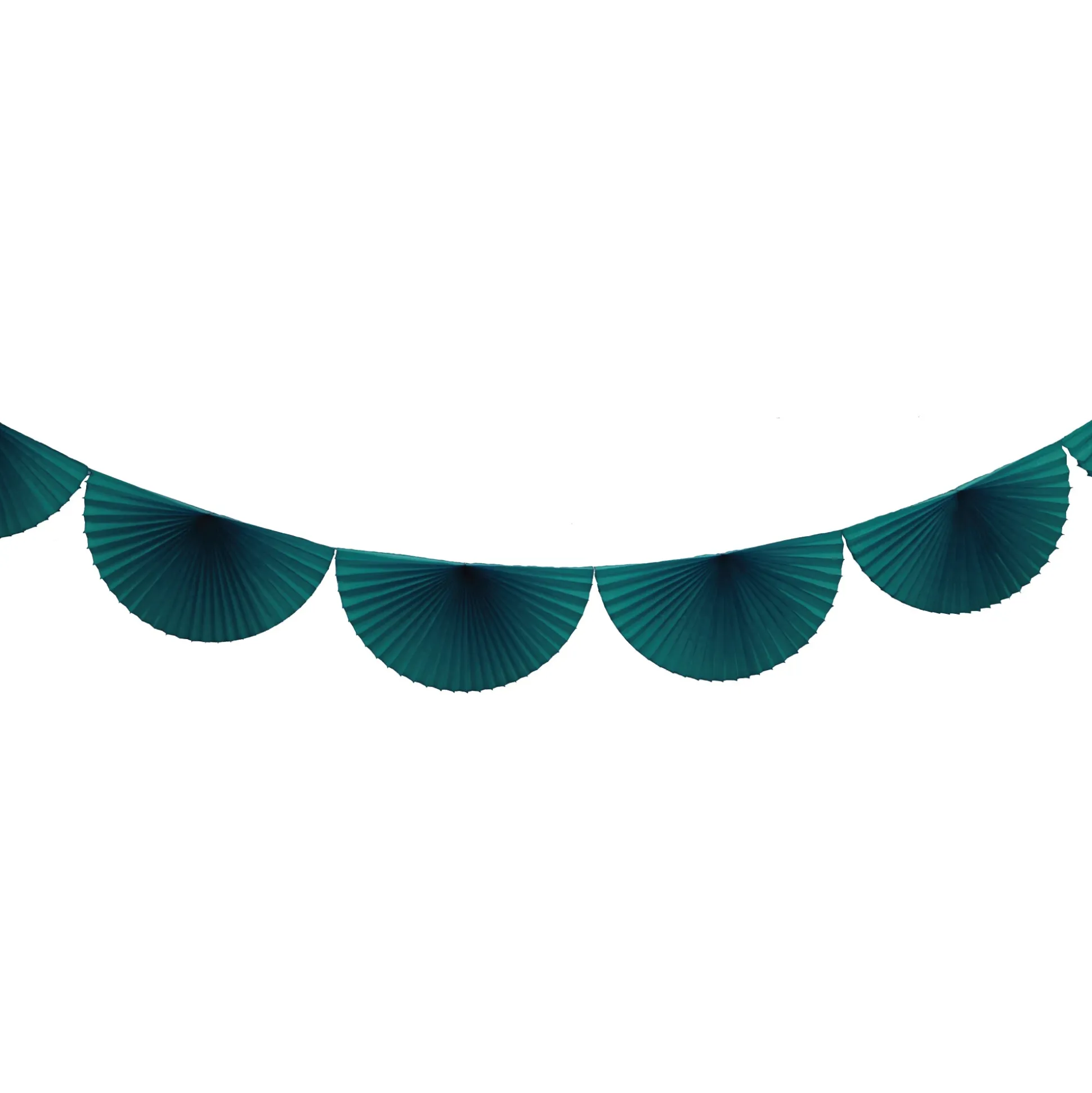 Teal Bunting Fan Garland 10ft