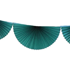 Teal Bunting Fan Garland 10ft