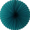 Teal Tissue Paper Fan 13in