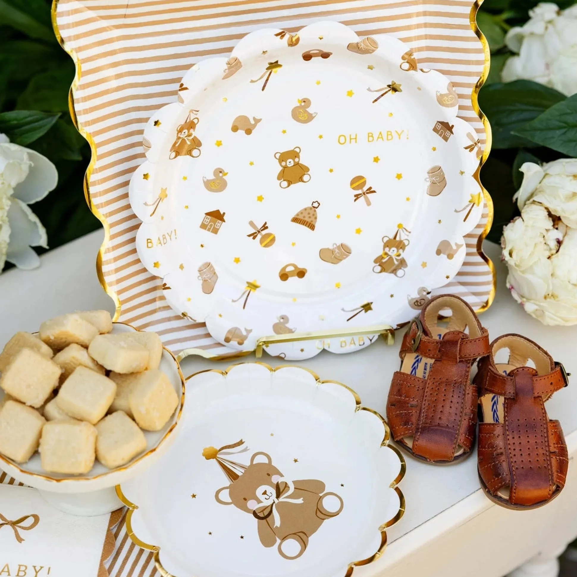 Teddy Bear Baby Dessert Plates 8ct