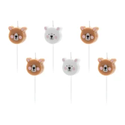 Teddy Bear Birthday Candles 6ct