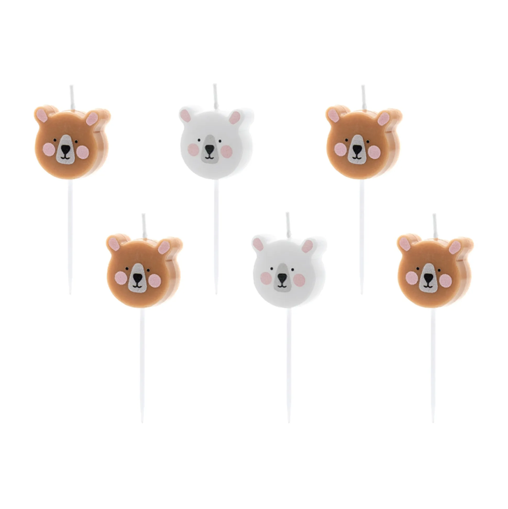 Teddy Bear Birthday Candles 6ct