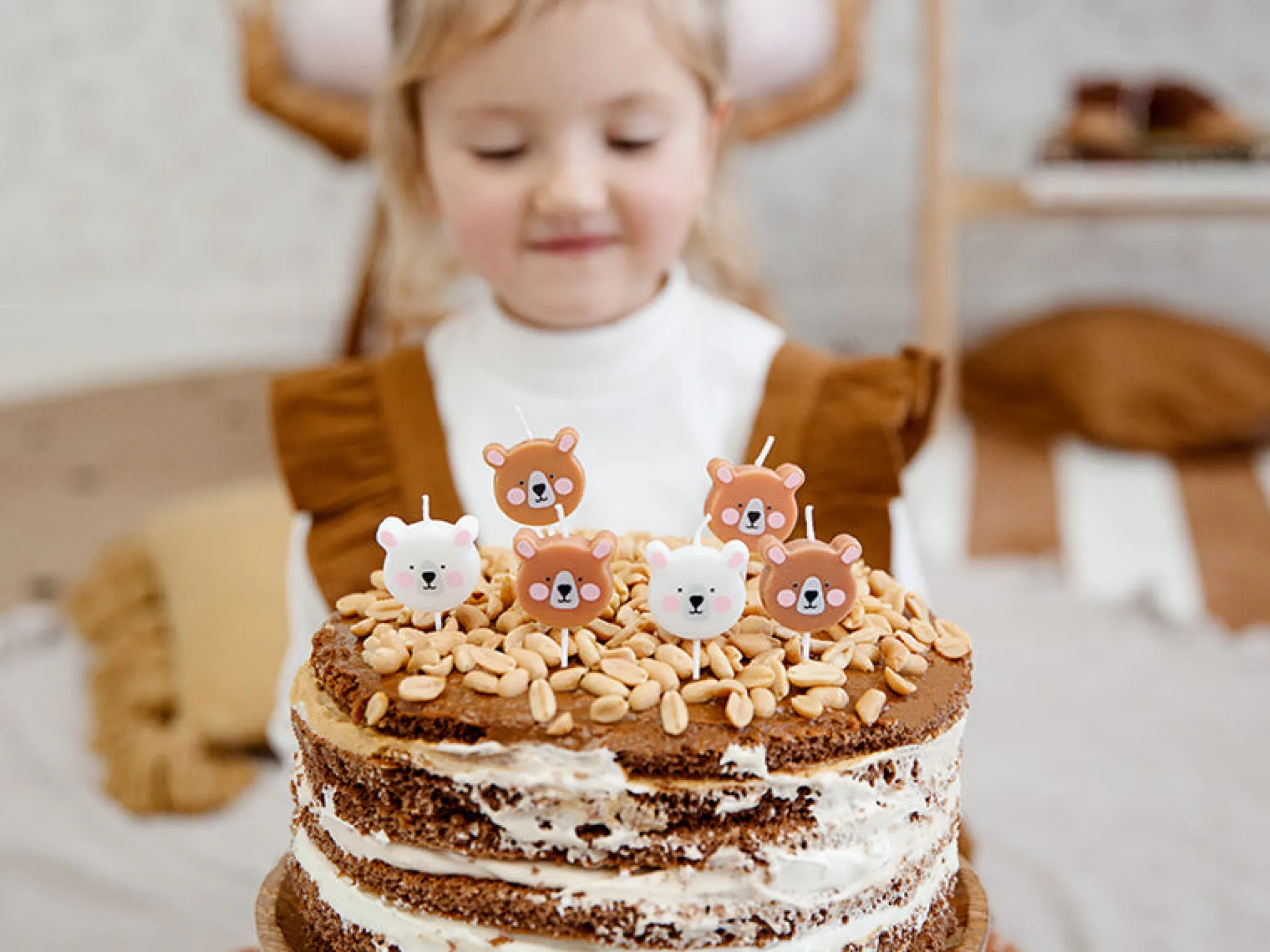 Teddy Bear Birthday Candles 6ct