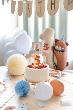 Teddy Bear 1st Birthday Cake Toppers 5ct