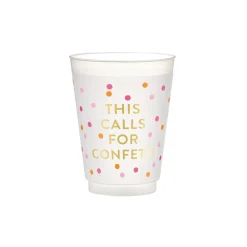 This Calls For Confetti Frosted Plastic Cups 8ct