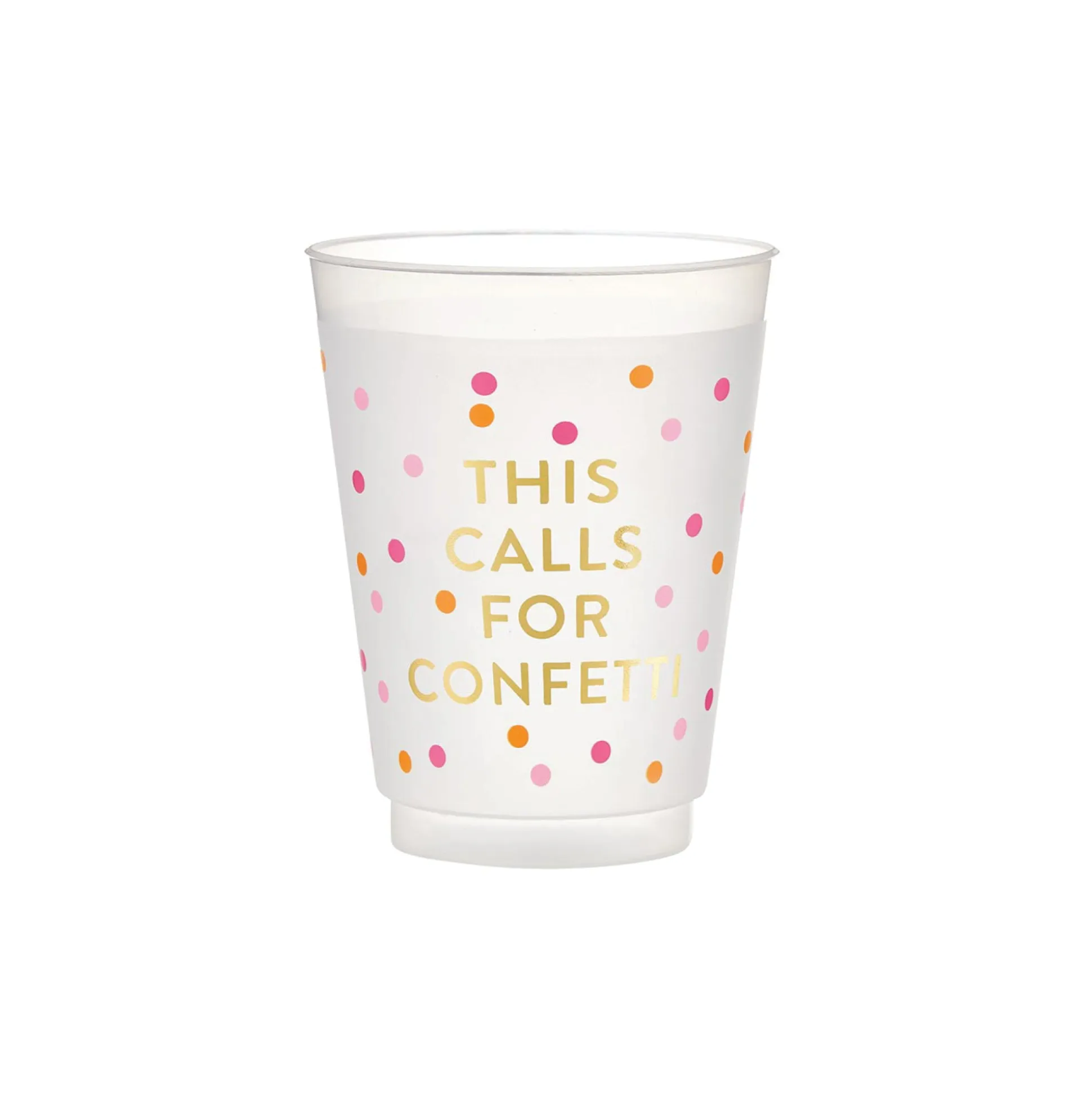 This Calls For Confetti Frosted Plastic Cups 8ct