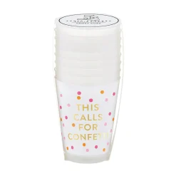 This Calls For Confetti Frosted Plastic Cups 8ct