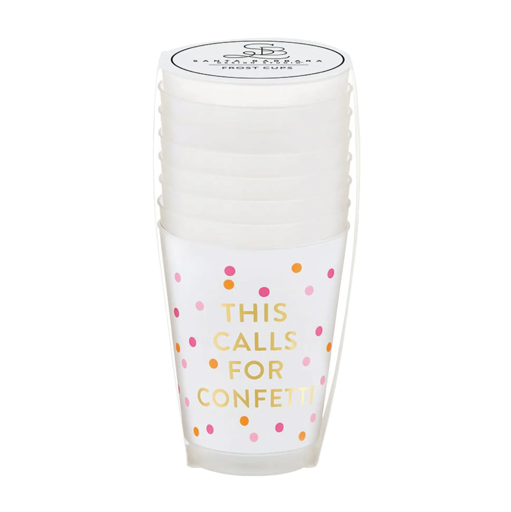 This Calls For Confetti Frosted Plastic Cups 8ct