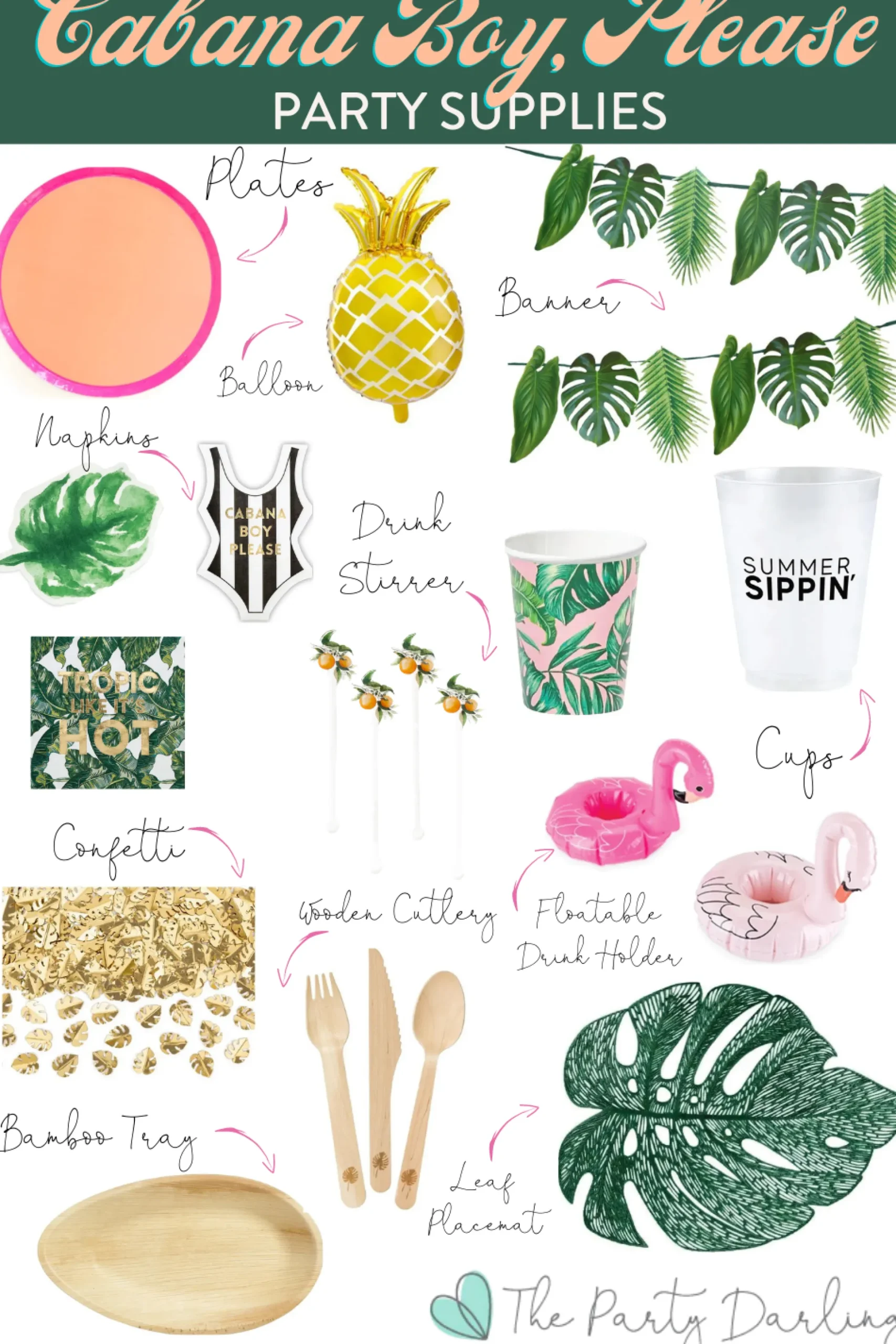 Tropical Palm Leaf Garland 5ft