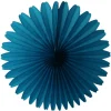 Turquoise Tissue Paper Fan 13in