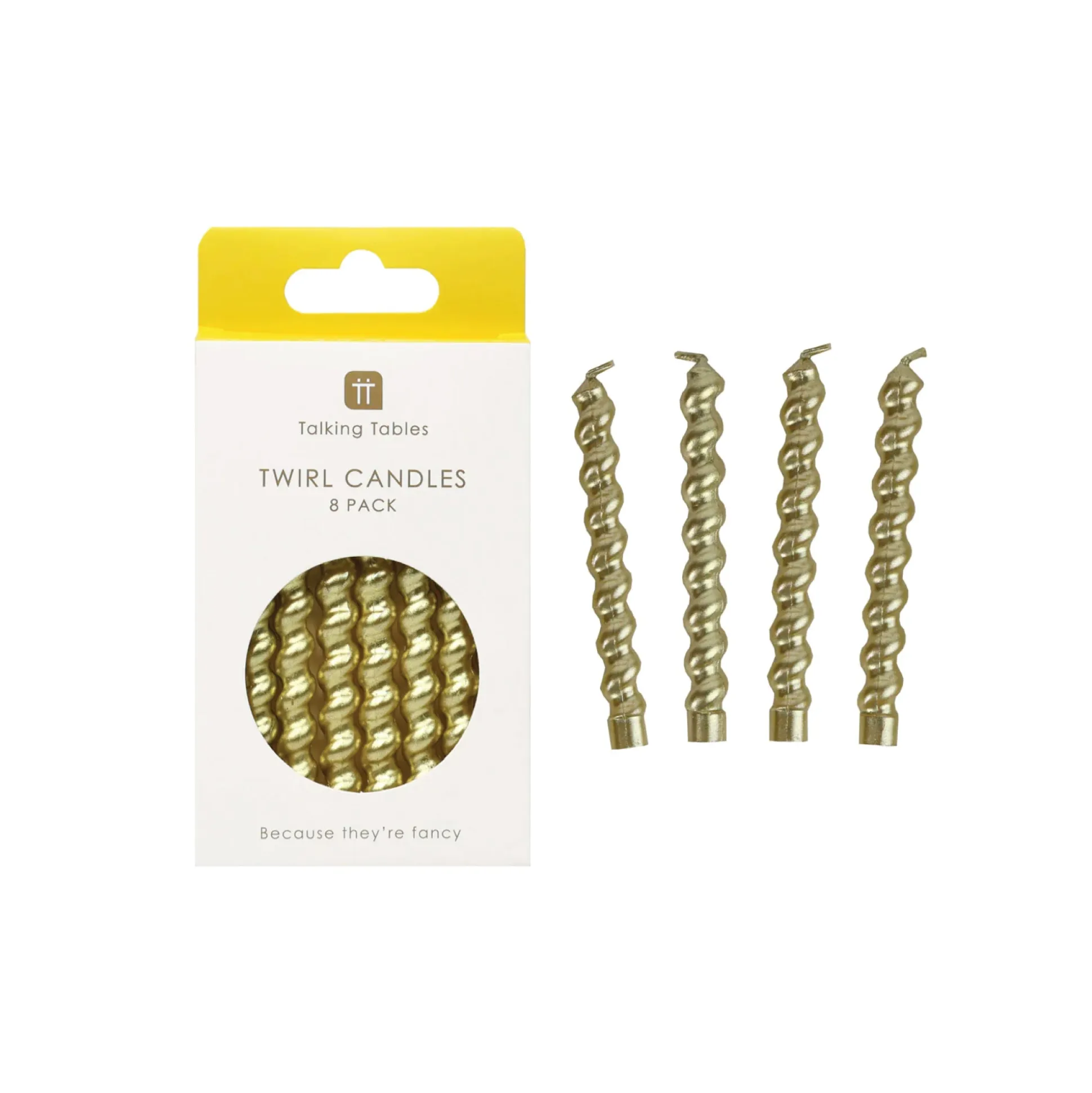 Twirl Gold Birthday Candles 8ct