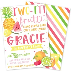 Twotti Fruitti Birthday Party Invitation
