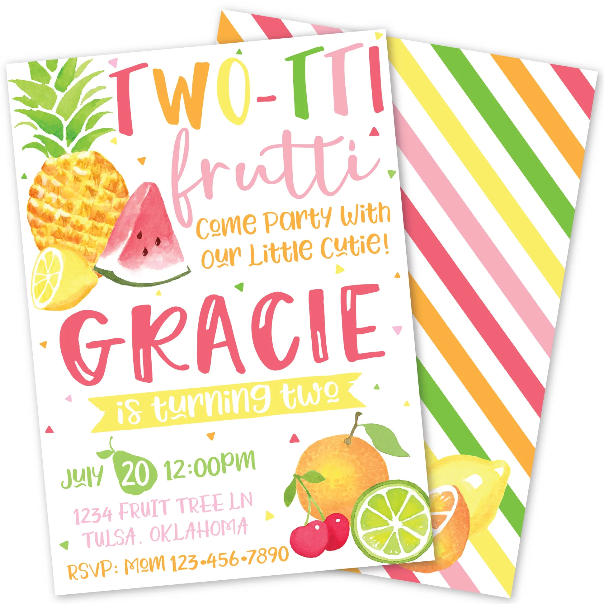 Twotti Fruitti Birthday Party Invitation
