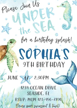 Under The Sea Birthday Invitation