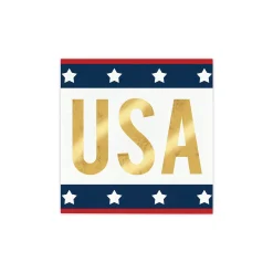 USA Gold Foil Dessert Napkins 20ct