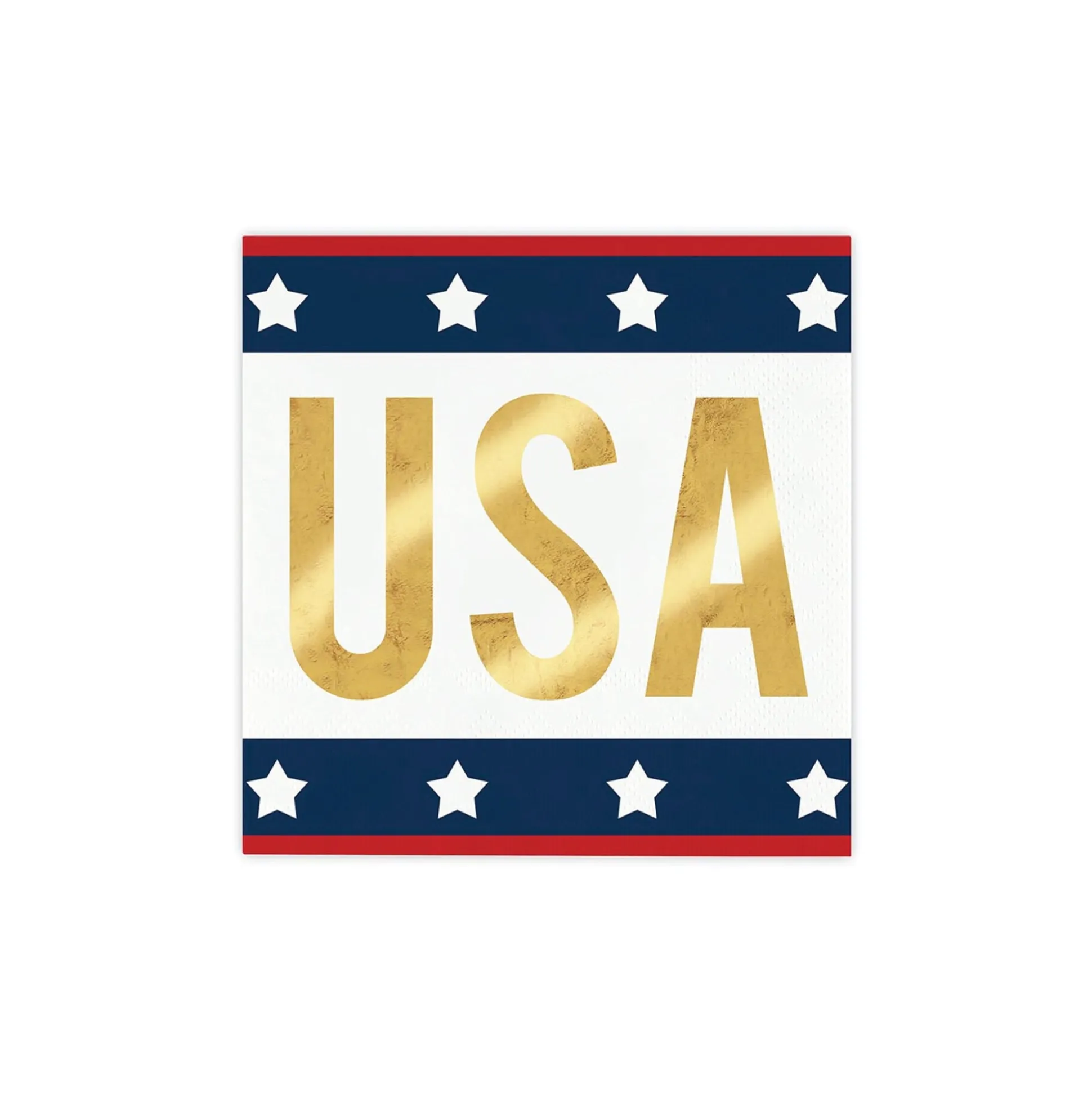 USA Gold Foil Dessert Napkins 20ct