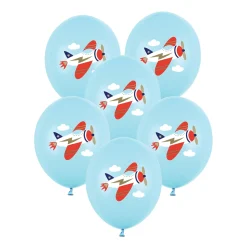 Vintage Airplane Balloon Bouquet 6ct