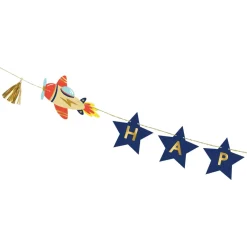 Vintage Airplane Happy Birthday Banner 8ft