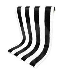 Vintage Black & White Stripe Paper Table Runner 10ft