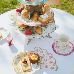 Vintage Floral Tea Party Dessert Plates 24ct