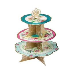 Vintage Floral Tea Party Reversible Cupcake Stand