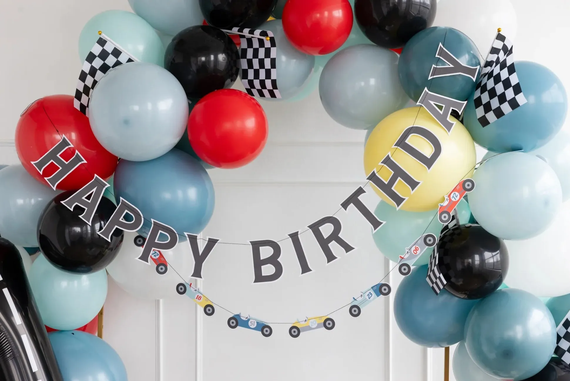 Vintage Racing Cars Birthday Banner Set 2ct