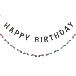 Vintage Racing Cars Birthday Banner Set 2ct