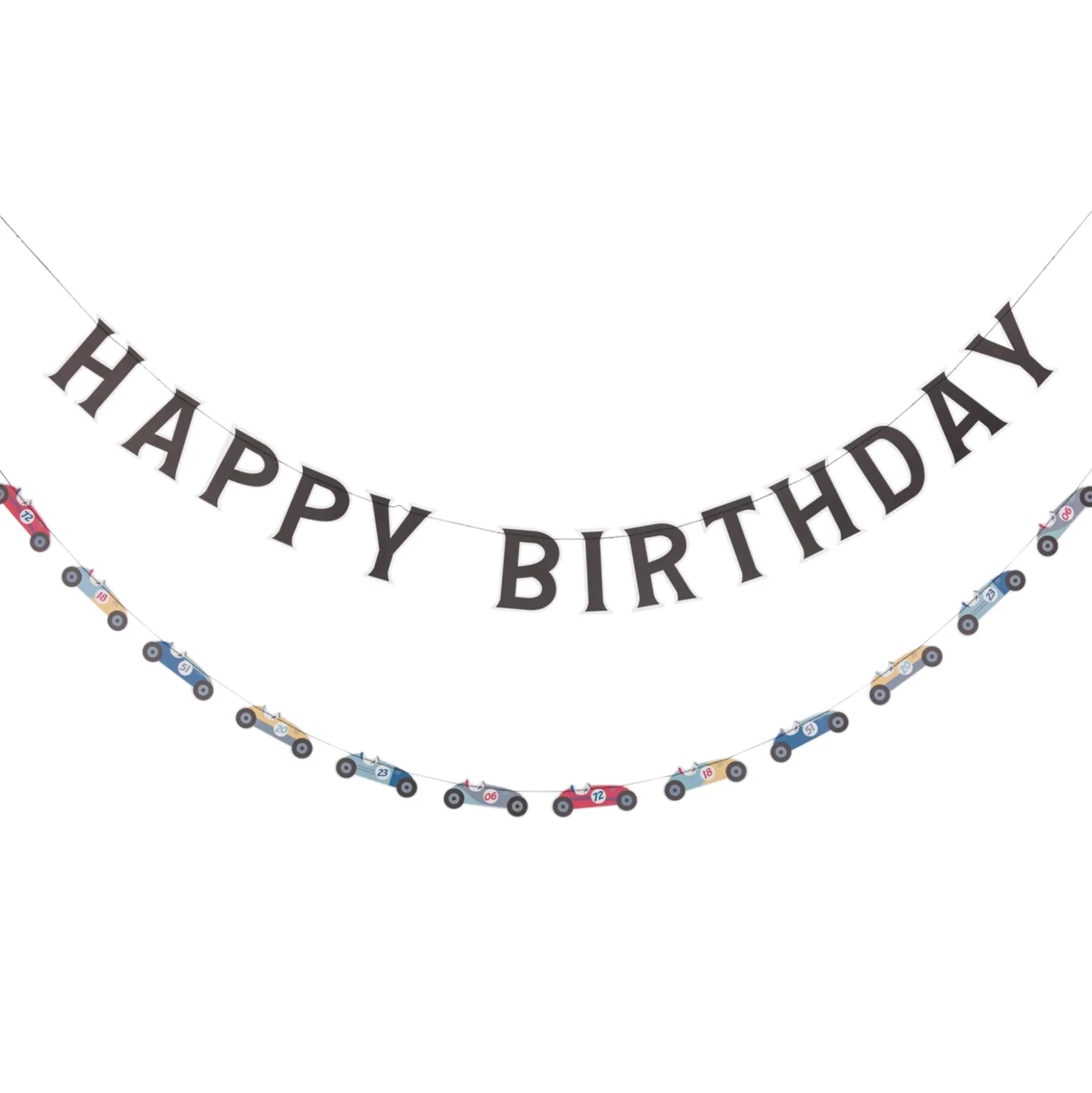 Vintage Racing Cars Birthday Banner Set 2ct