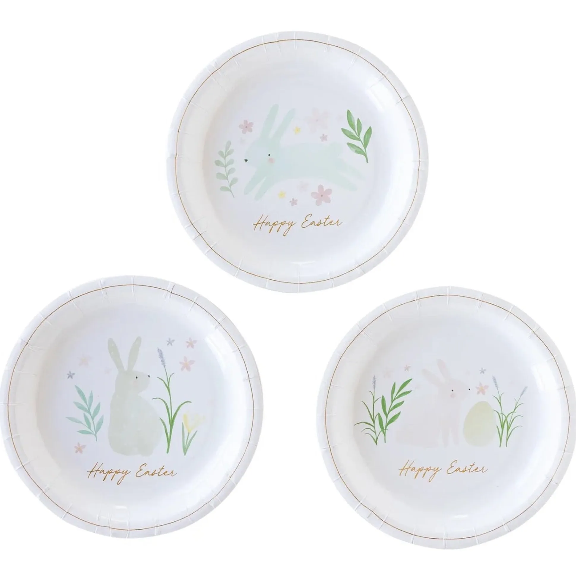 Watercolor Easter Bunny Dessert Plates 9ct