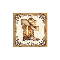 Western Cowboy Hat & Boots Dessert Napkins 20ct