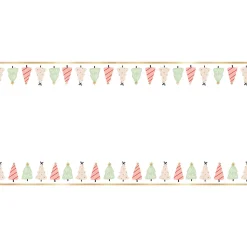 Whimsical Christmas Tree Paper Table Runner 25ft