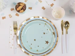 White and Gold Star Napkins 20ct