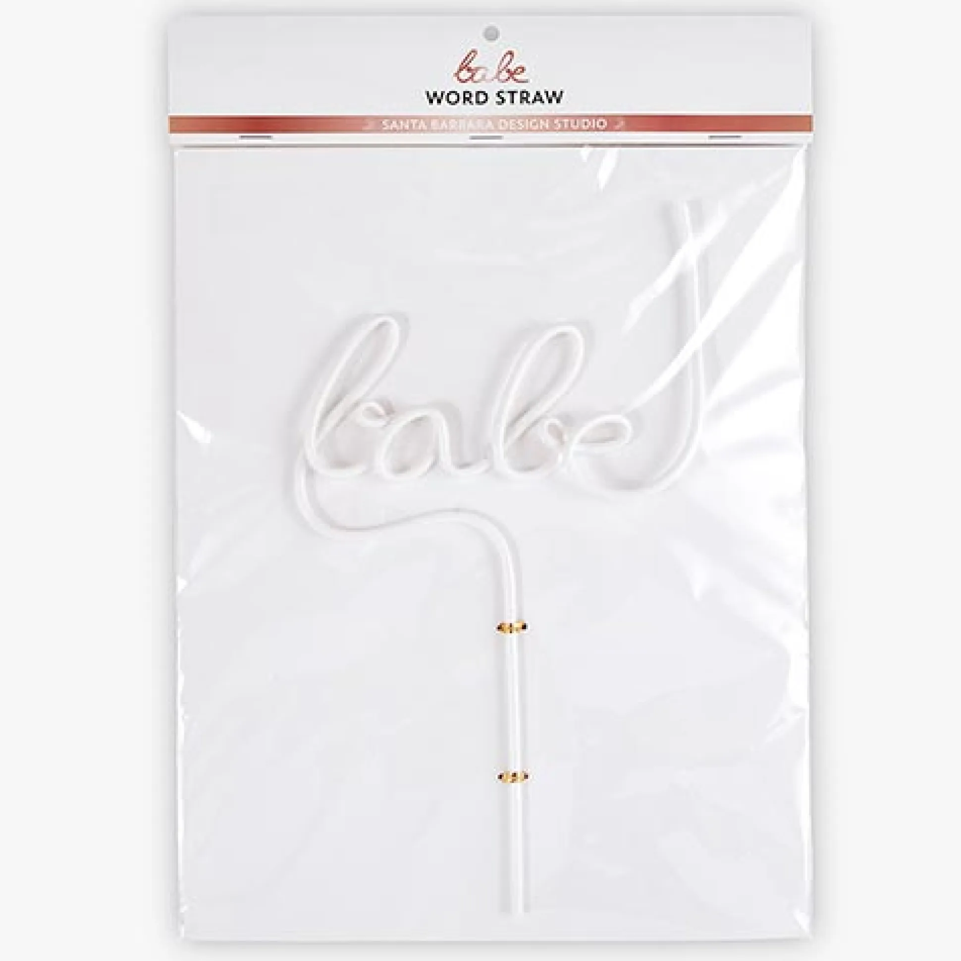 White Babe Plastic Word Straw 1ct