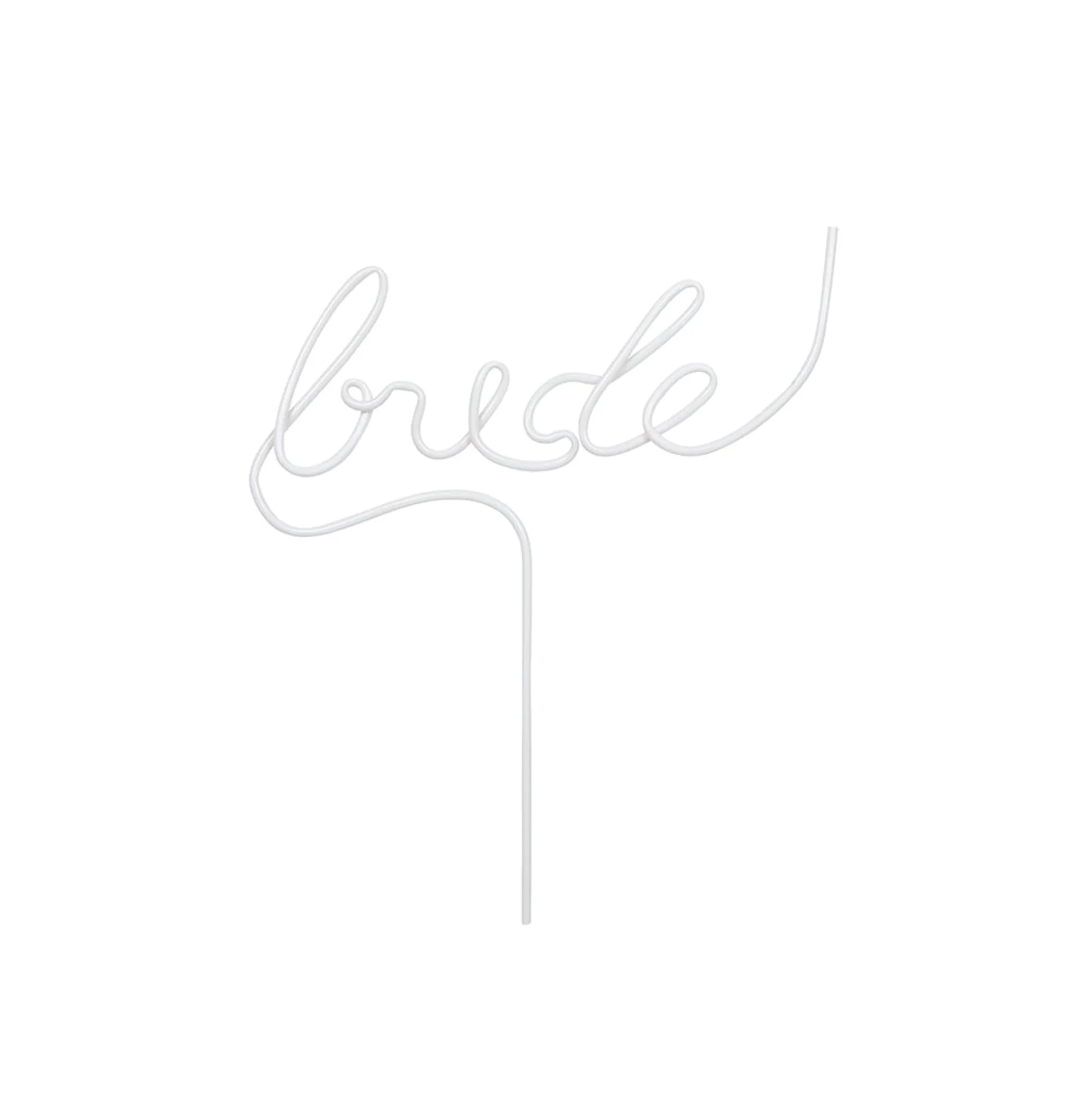White Bride Plastic Word Straw