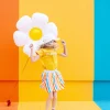 White Daisy Flower Foil Balloon 28in